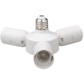 Переходник Е27 на 3*Е27 (гориз) белый Ecola №02018