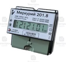 Счётчик Меркурий-201.8 (5-80А) 1ф 1тар ЖКИ ДИН №04308
