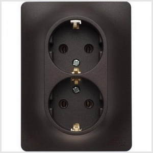 Розетка 2м СП "Glossa" ЕС (шоколад) GSL000824 SchE №02556