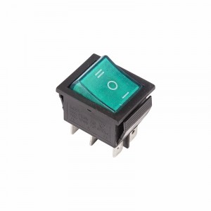 Микро-выкл 1кл (зел) 15А 250V с подсв 6pin I-O-II Rexant №03599