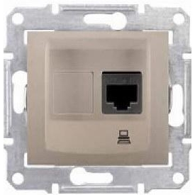 Розетка комп 1м СП RJ45 "Sedna" (титан) неэкр.UTP SDN4300168 SchE№03451