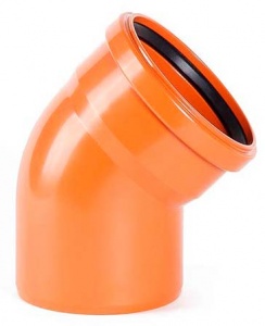 Отвод ПП НПВХ ДУ-200*45` уличный рыжий №05564