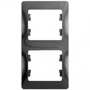 Рамка 2 м "Glossa" вертик (алюм) GSL000306 SchE №00179