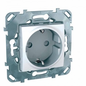 Розетка 1м СП "AtlasDesign" ЕС (карбон) SchE №01706
