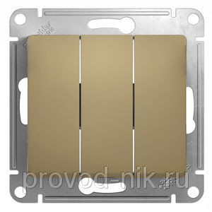 Выкл 3 кл СП "Glossa" (титан) GSL000431 SchE №08056