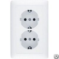 Розетка 2м СП "AtlasDesign" ЕС (бел) SchE №06708