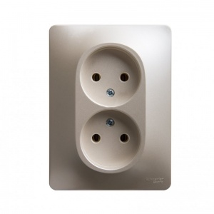 Розетка 2м СП "Glossa" б/з (перламутр) GSL000620 SchE №04945