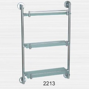 Полка стекло прямая с ограничителем 3-эт "LONG" 2213 №00227