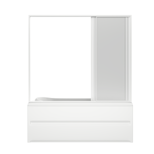 Шторка для ванны (Стайл, Мальдива) 3-элем раздв белая+мат.стекло (L1600,h1450) BAS №08035