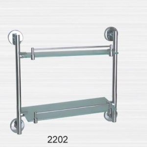 Полка стекло прямая с ограничителем 2-эт "LONG" 2202 №03016