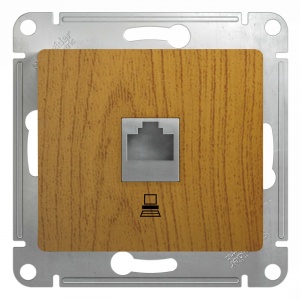 Розетка комп 1м СП RJ45 "Glossa" (дер.дуб) GSL000581К SchE №02327