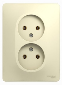 Розетка 2м СП "Glossa" б/з (крем) GSL000220 SchE №03932