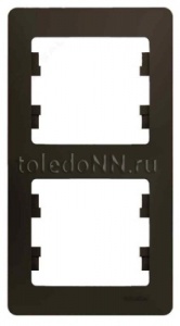 Рамка 2 м "Glossa" вертик (шоколад) GSL000806 SchE №01533