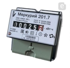 Счётчик Меркурий-201.7 (5-60)А 1ф 1тар №03554