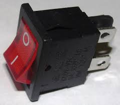 Микро-выкл 1кл мини (красн) 6А 250V с подсв 4pin I-O Rexant №06425