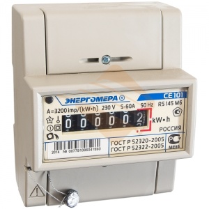 Счётчик Энергомера СЕ 101 R5.1 145 M6 (5-60А) 1ф 1тар универс №04900