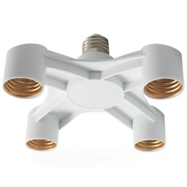 Переходник Е27 на 4*Е27 белый Ecola №01734