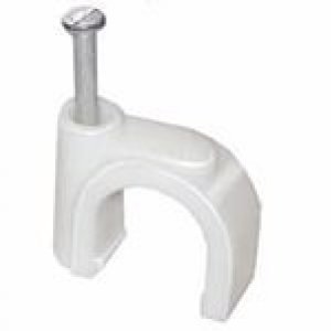 Скоба пласт. №12 кругл с гвозд №01017