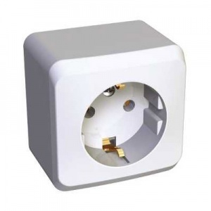 Розетка 1м ОП "Этюд" ЕС (бел) РА16-003b SchE №04660