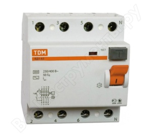 УЗО TDM ВД1-63 4п 50А 100мА №02049