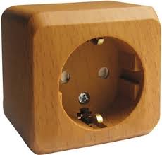 Розетка 1м ОП "Этюд" ЕС (бук) РА16-004Т SchE №00172