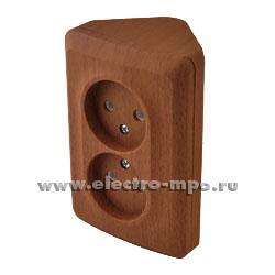 Розетка 2м ОП угл "Этюд" ЕС (бук) SchE №00759