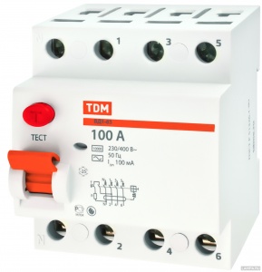 УЗО TDM ВД1-63 4п 100А 30мА №07339