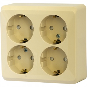 Розетка 4м ОП "Этюд" ЕС (крем) с/шт SchE №06685