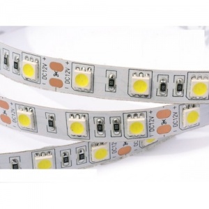 Лента светод 5050 (60LED/м, 14.4W/м) 12V 1м бел холод 4200К IP20 №06422