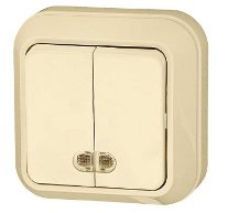 Выкл 2 кл. ОП "Макел" с инд. (крем) 45223 №03878