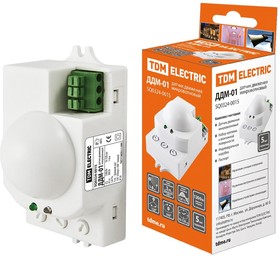 Детектор авт/вкл/освещ микроволновый (потолок/стена) 1200W 1-8м 120`,360` IP20 ДДМ-01 TDM №01982