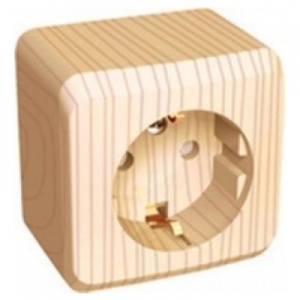 Розетка 1м ОП "Этюд" ЕС (сосна) РА16-004d №04637