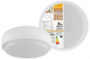 Свет-к св/д накл (вл/защ) круг 8W 4000К IP65 Wolta №03230