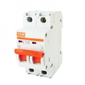Выключатель автомат. TDM ВА47-29 2п 10А С №03592