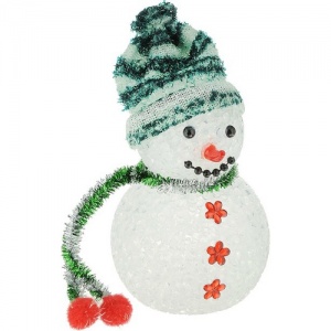 Фигура св/диод "Снеговик" мультиколор 16*7*3см (3*G13) №05038