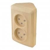 Розетка 2м ОП угл "Этюд" ЕС (сосна) SchE №00760