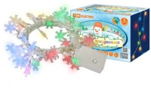 Гирлянда 50 св/диод "Снежинки" мультиколор 8реж 5м IP20 TDM №01284