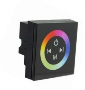 Контроллер-RGB сенсорный н/стен 12/24V 144/288Вт 12А чёрный №03806