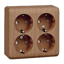 Розетка 4м ОП "Этюд" ЕС (бук) с/шт SchE №00707