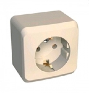 Розетка 1м ОП "Этюд" ЕС (крем) РА16-003К SchE №02768