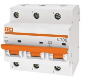 Выключ автомат TDM ВА47-100 3п 80А С №06305