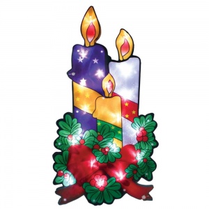 Фигура св/диод "Свечки" 220V (шнур1,5м) 44*24*2см IP20 LT031 Feron №03485