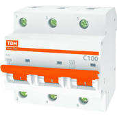 Выключ автомат TDM ВА47-100 3п 100А С №04257