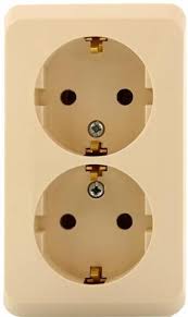 Розетка 2м ОП "Этюд" ЕС (крем) РА16-007К SchE №02490