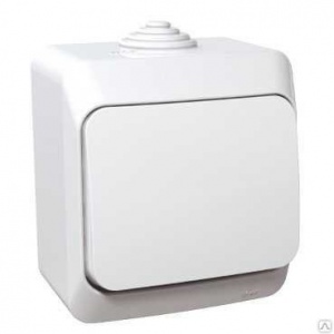 Выкл 1кл ОП "Этюд" вл/защ (сер) IP44 SchE №03443