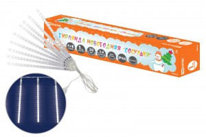 Гирлянда 144 св/д "Сосульки падающие" белая  8шт*30см L-3,8м IP44 TDM №03417