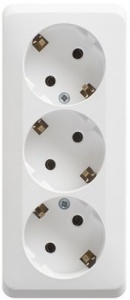 Розетка 3м ОП "Этюд" ЕС (бел) РА16-011В SchE №06608