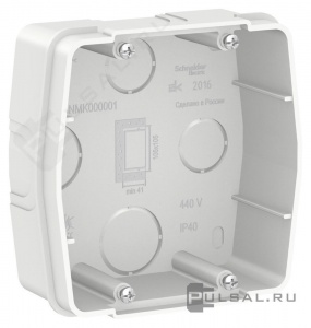 Коробка-переходник СП-ОП (бел) д/сил/розеток IP20 Blanca SchE №02485
