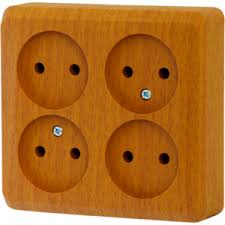 Розетка 4м ОП "Этюд" б/з (бук) SchE №02402