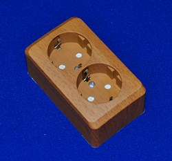 Розетка 2м ОП "Этюд" ЕС (бук) РА16-008T SchE №00173